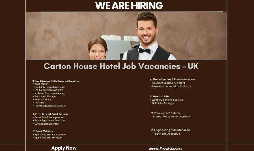 Carton House Hotel Job Vacancies – UK